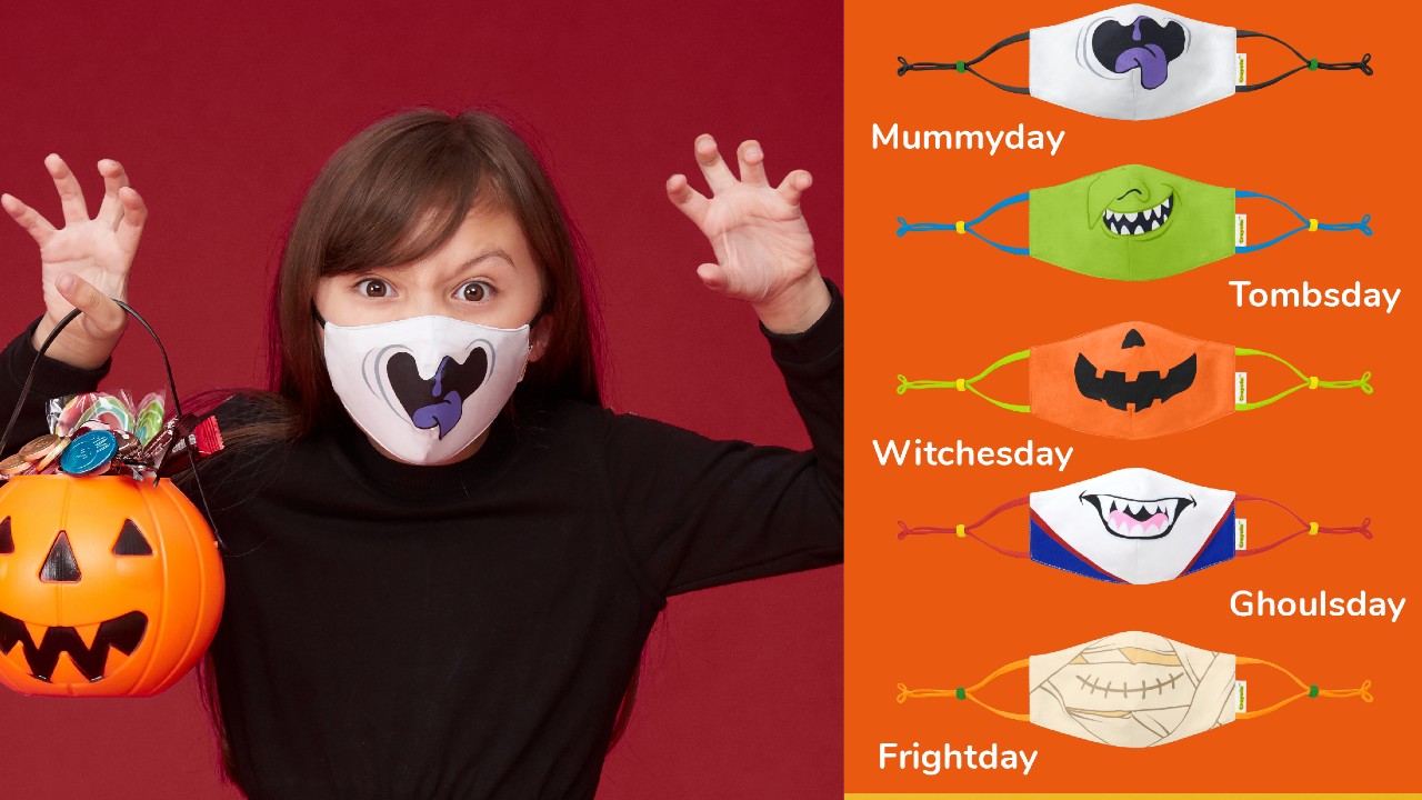 Celebrate Halloween safely with these face masks that work with your kids’ costume